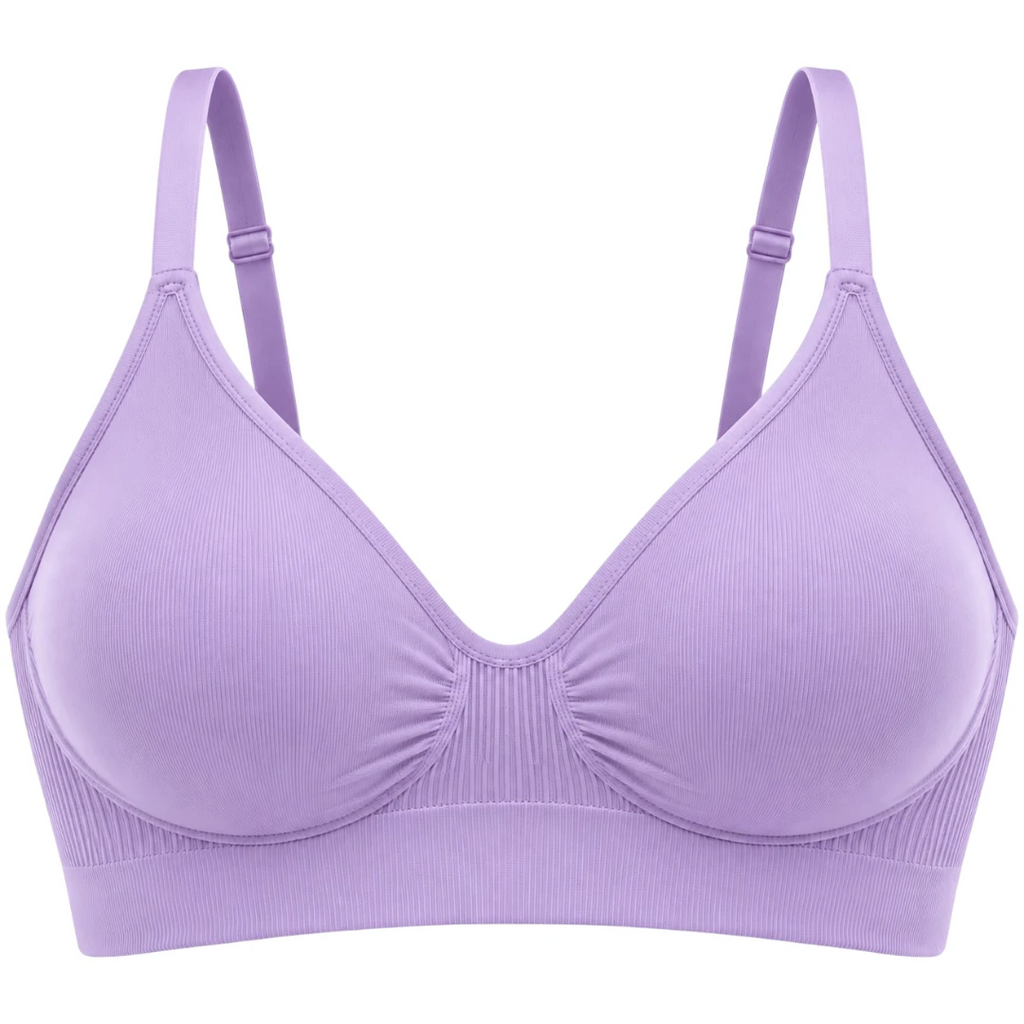 Wris Women's Lavender Seamless Wireless Everyday Comfort Bralette Bra