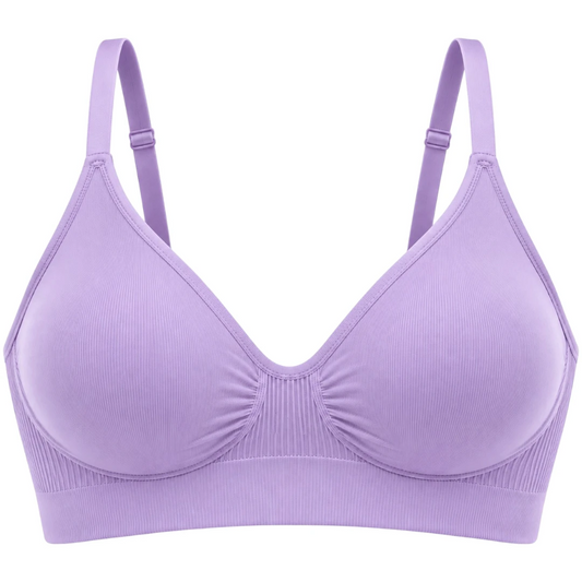Wris Women's Lavender Seamless Wireless Everyday Comfort Bralette Bra