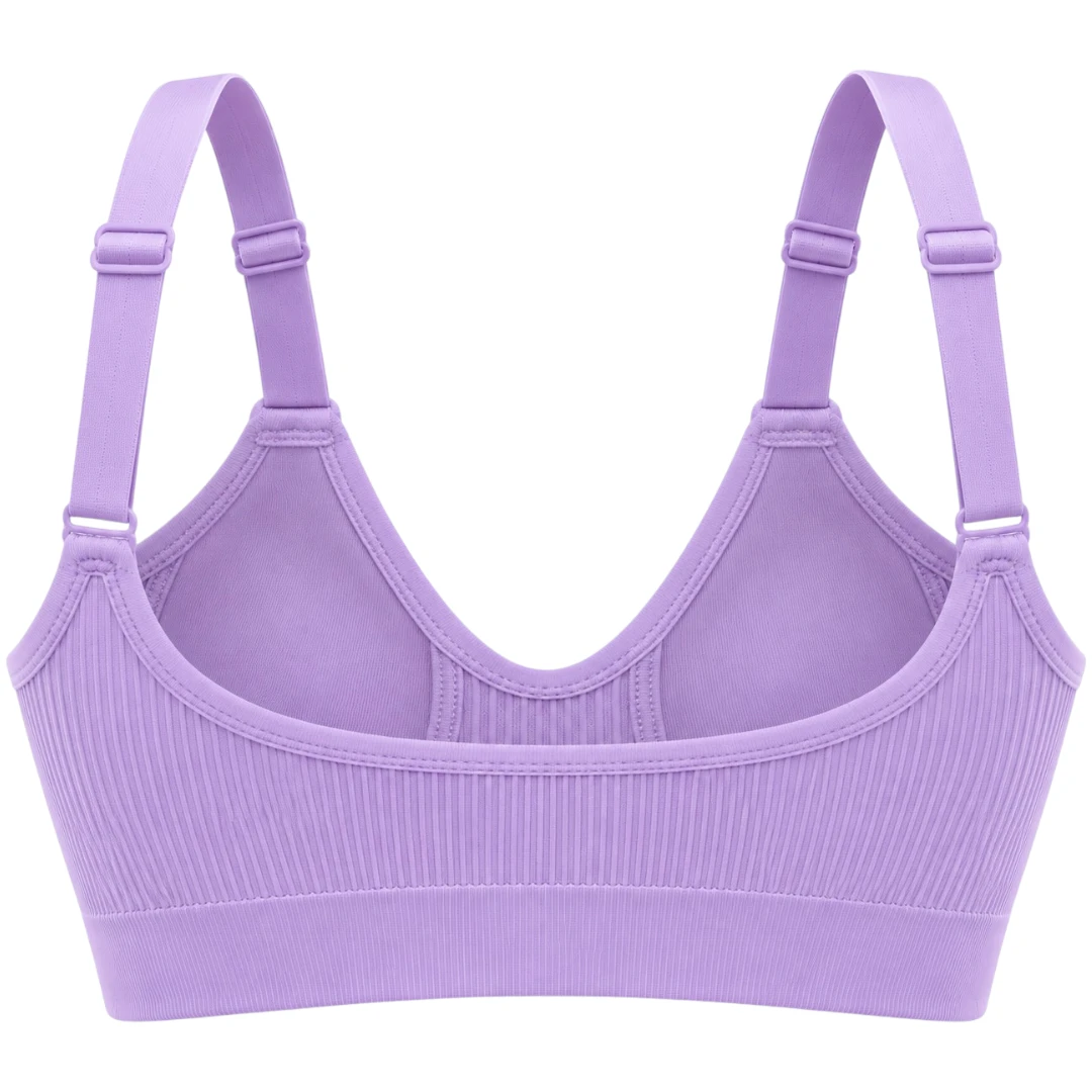 Wris Women's Lavender Seamless Wireless Everyday Comfort Bralette Bra