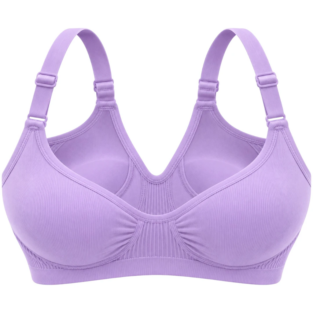 Wris Women's Lavender Seamless Wireless Everyday Comfort Bralette Bra