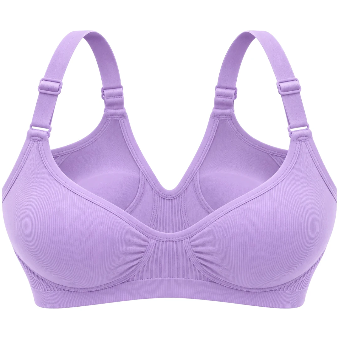 Wris Women's Lavender Seamless Wireless Everyday Comfort Bralette Bra