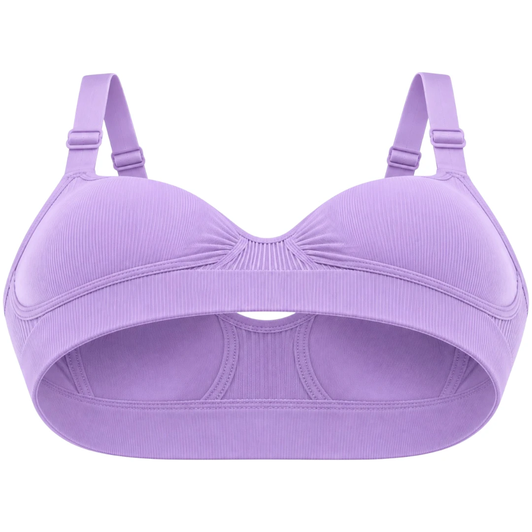Wris Women's Lavender Seamless Wireless Everyday Comfort Bralette Bra