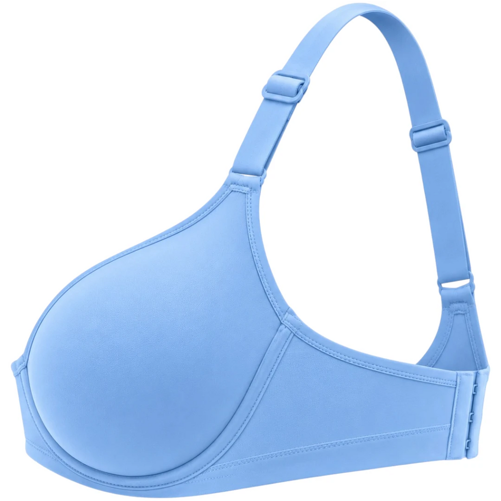 Wris Women's Light Blue Smooth Molded-Cup Everyday T-Shirt Bra
