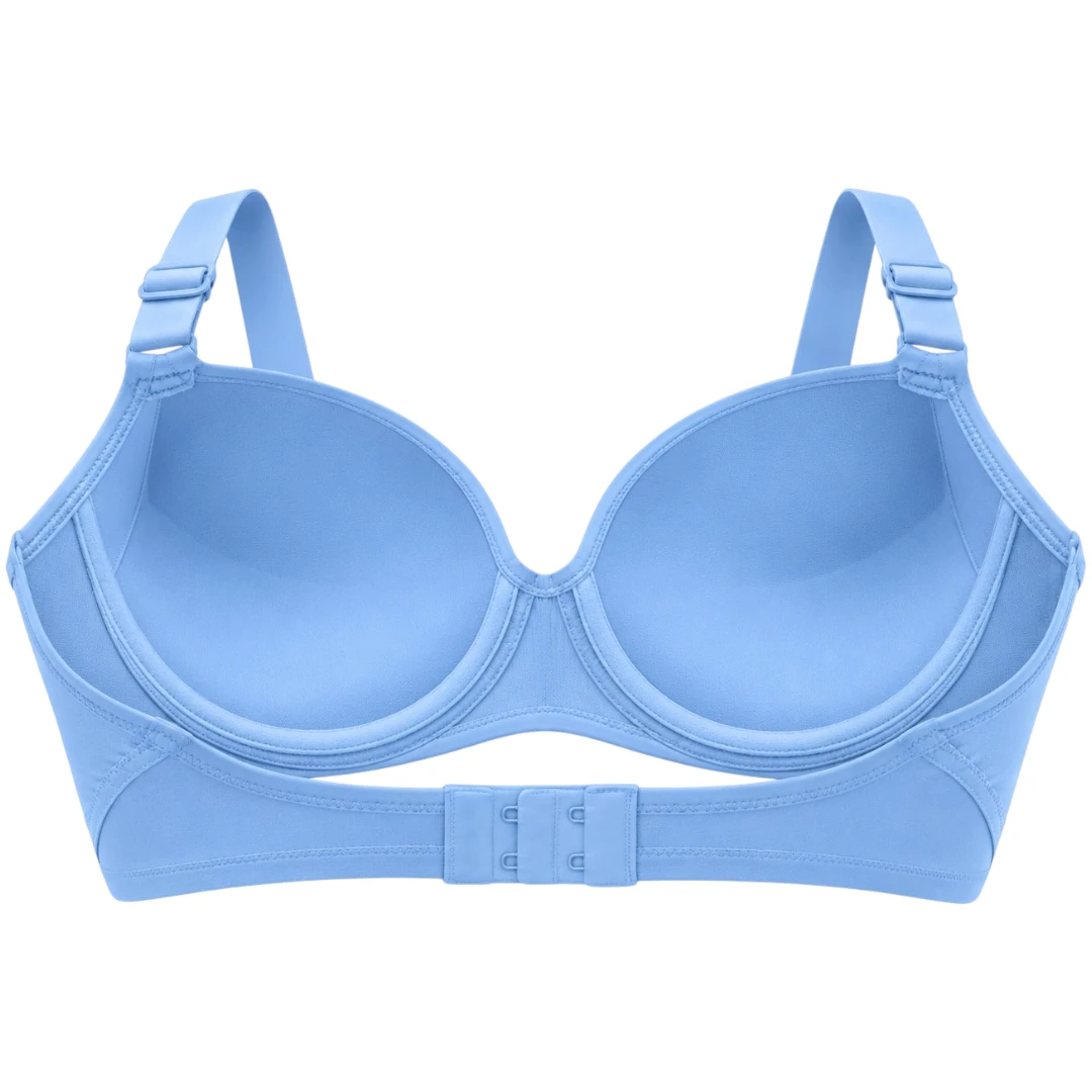 Wris Women's Light Blue Smooth Molded-Cup Everyday T-Shirt Bra