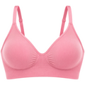 Wris Women's Pink Seamless Wireless Everyday Comfort Bralette Bra