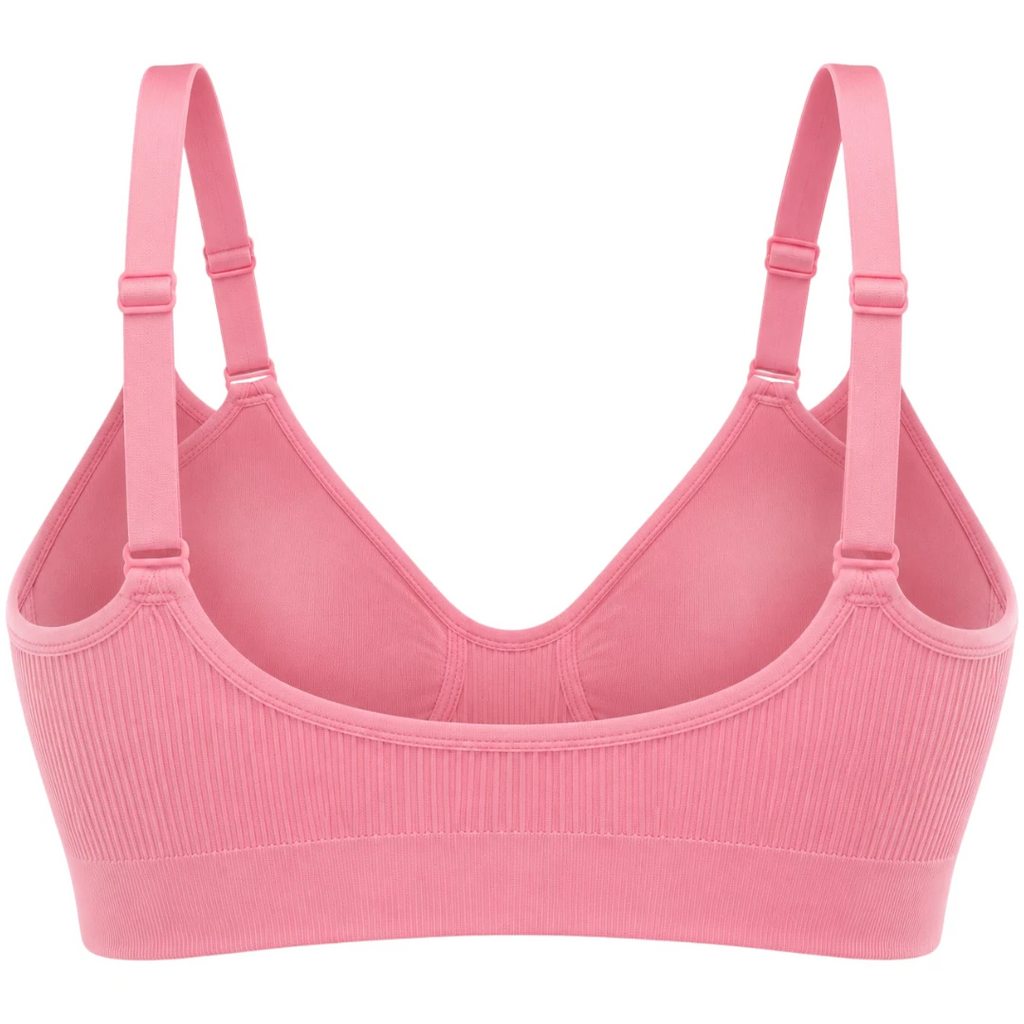 Wris Women's Pink Seamless Wireless Everyday Comfort Bralette Bra