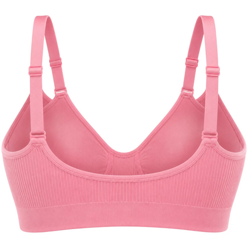 Wris Women's Pink Seamless Wireless Everyday Comfort Bralette Bra