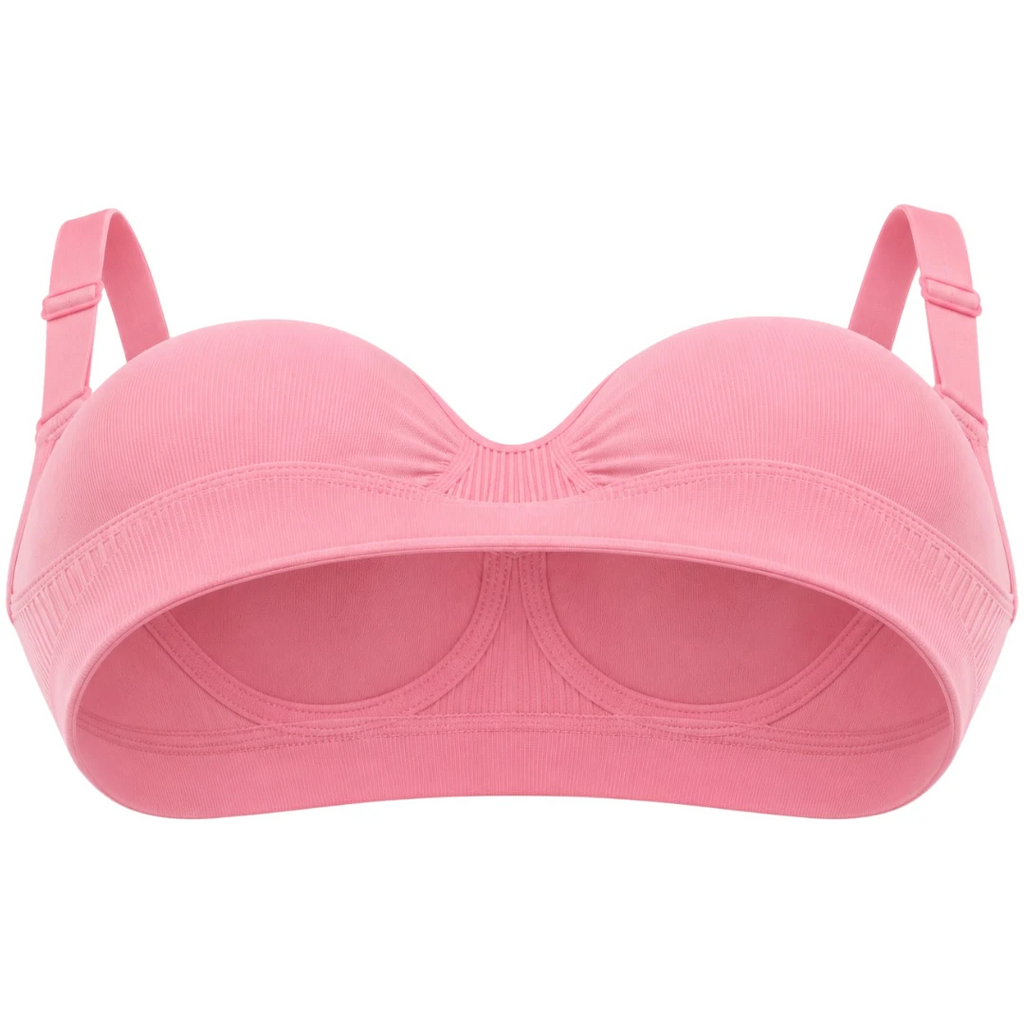 Wris Women's Pink Seamless Wireless Everyday Comfort Bralette Bra