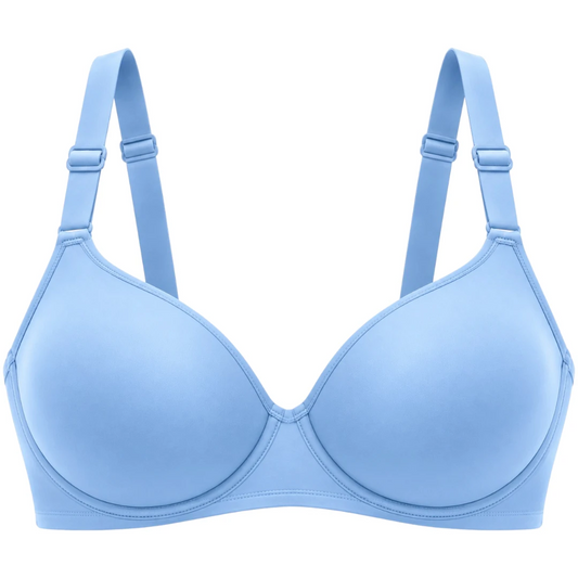 Wris Women's Light Blue Smooth Molded-Cup Everyday T-Shirt Bra