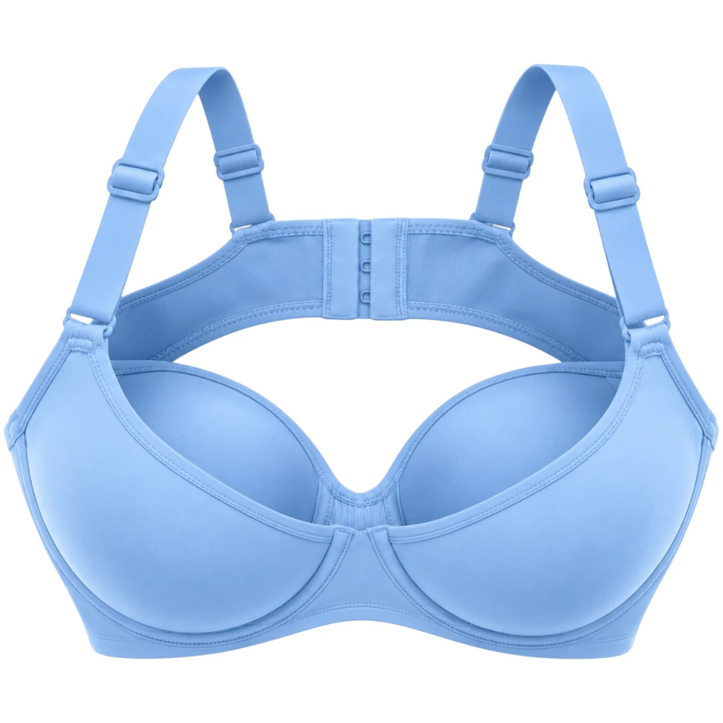 Wris Women's Light Blue Smooth Molded-Cup Everyday T-Shirt Bra