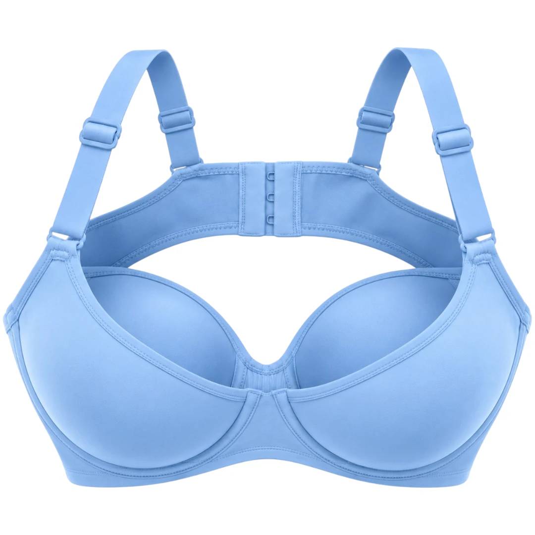 Wris Women's Light Blue Smooth Molded-Cup Everyday T-Shirt Bra